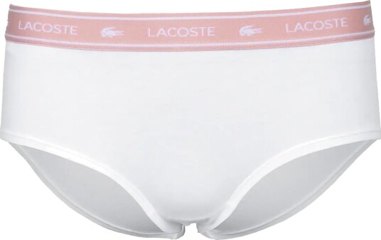 Lacoste Stretch Cotton Logo Waist Shorts   White   XS