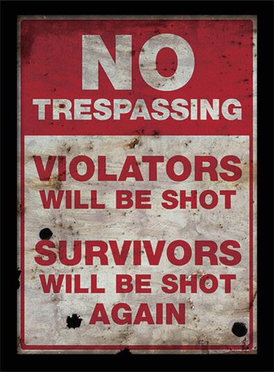 No Trespassing Innrammet Bilde 30 x 40 cm No Trespassing Innrammet Bilde 30 x 40 cm