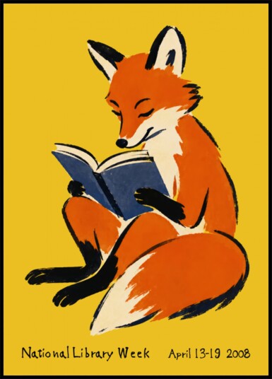 Cozy Fox Reading Book Plakat / 40x50