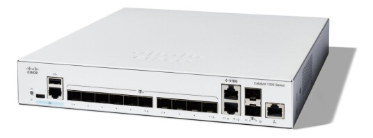 Cisco Catalyst 1300-12Xs - Switch - L3 - Smart - 10 X 10 Gigabit Sfp+ + 2 X Combo 10 Gigabit Sfp+/Rj-45 - Rackmonterbar