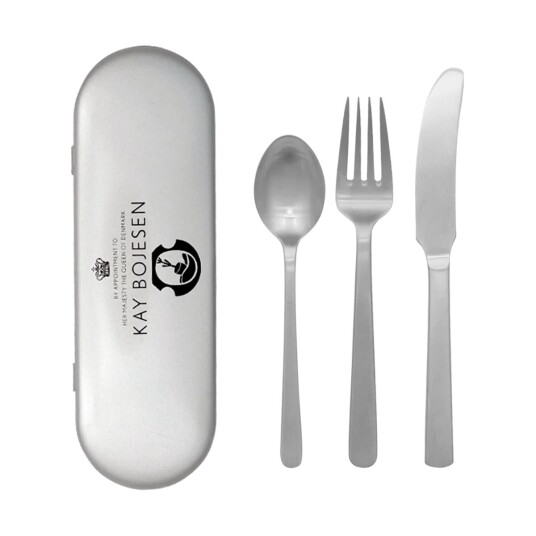 Kay Bojesen Grand Prix bestikksett reisesett 3 deler Matte steel Kay Bojesen Grand Prix bestikksett reisesett 3 deler Matte steel