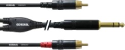 Cordial Cfy 1.5 Vcc 2 X Rca Hankjønn 6.35Mm Hankjønn 1,5 M Sort
