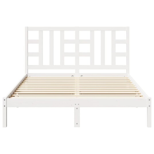 vidaXL Sengeramme hvit heltre 150x200 cm 5FT King Size 8720287041535