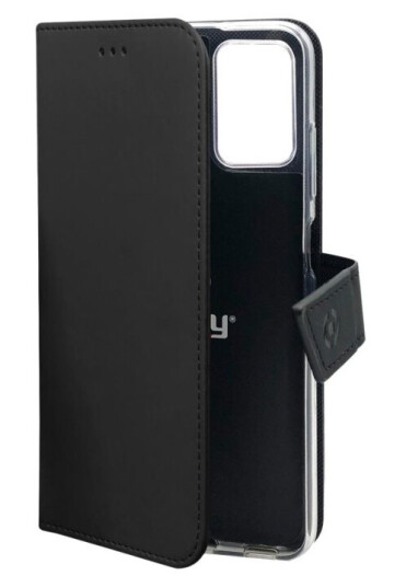Celly Wally Flip-Cover Lommebokdeksel for iPhone 14 i Svart Kunstlær