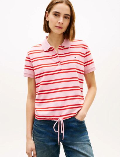 Tommy Hilfiger Multistripe Modern Ss Polo Pink M Tommy Hilfiger Multistripe Modern Ss Polo Pink M