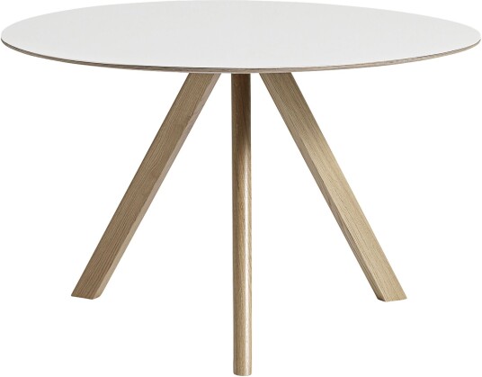 Hay - Copenhague Cph20 Soaped Oak White Ø120 X H74 Cm Spisebord Ronan & Erwan Bouroullec Hvit Laminat/tre