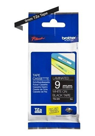 Brother TZ e325 - White On Black - Roll (0.9 cm x 8 m) 1 Cassette(s) Laminated Tape