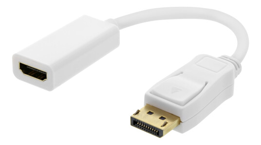 Deltaco HDMI - DisplayPort adapter, 4K UHD 60Hz, 0.2m, white Deltaco HDMI - DisplayPort adapter, 4K UHD 60Hz, 0.2m, white