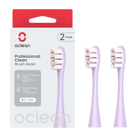 OCLEAN PROFESSIONAL CLEAN BØRSTEHODER 2 STK, LILLA