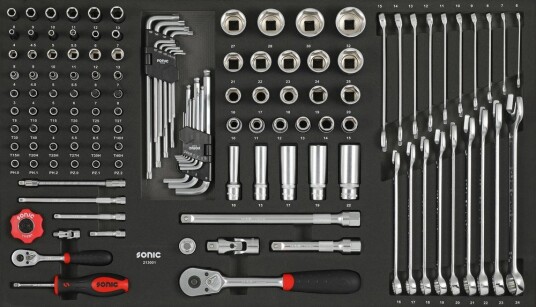 Hylle 1/4 «, 3/8 & Meisel Kit SFS - 130 Deler
