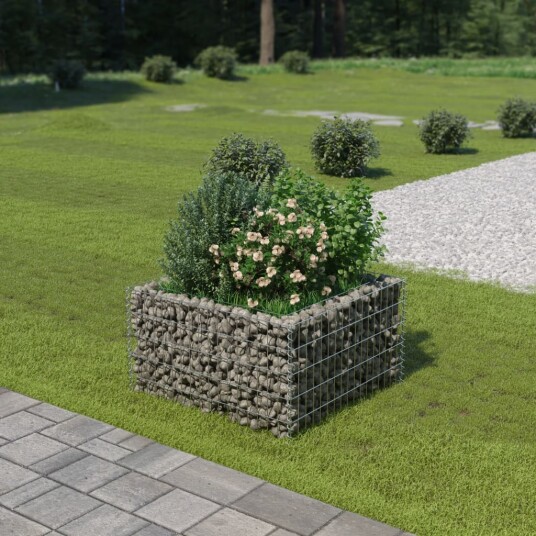 vidaXL Gabion høybed galvanisert stål 90x90x50 cm