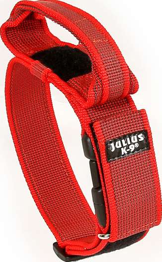 Julius-K9 Hundehalsbånd med Håndtak Rød 38-53 cm