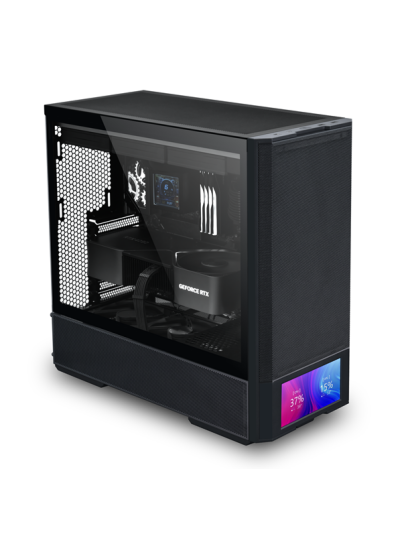 Lian Li LANCOOL 207 Midi Tower Kabinett i Svart med Herdet Glass