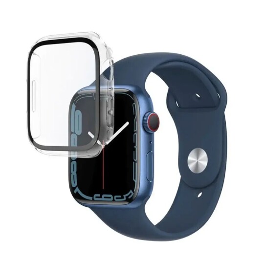 FIXED Pure Støtfangerdeksel til Apple Watch 45mm - Transparent Polykarbonat