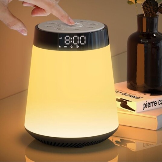 Soloppgang Vekkerklokke Vekkelyset Bluetooth høyttaler med lys Flerfarget dimbar nattbordslampe for soverom Snooze Søvnhjelp Lydmaskin
