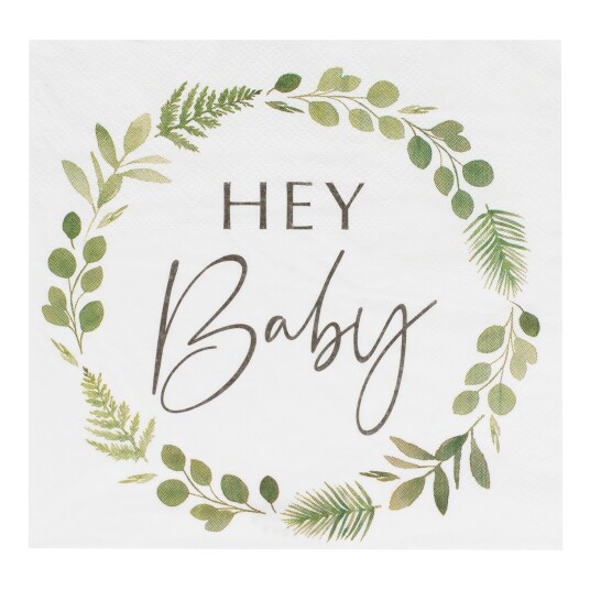 Ginger Ray Servietter Baby Shower Hey Baby 16-pakning