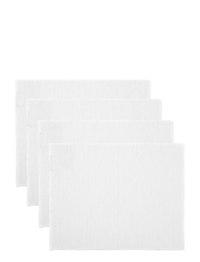 LINUM Uni Place Mat Rib 4 Pack White