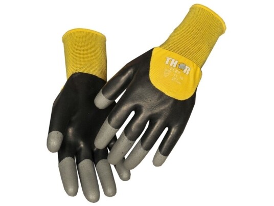 Thor Halvdyppet Latexhandske Flex Dry 8 Sort Latex/Nitril/Polyester