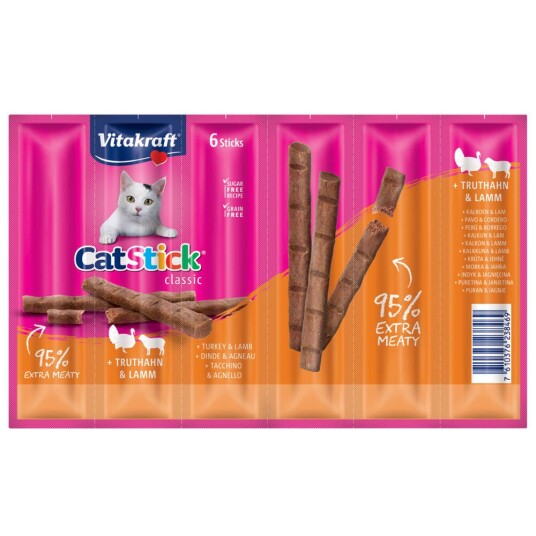 Vitakraft Cat Stick Classic Mini Kalkun & Lam (6 X 6 G)