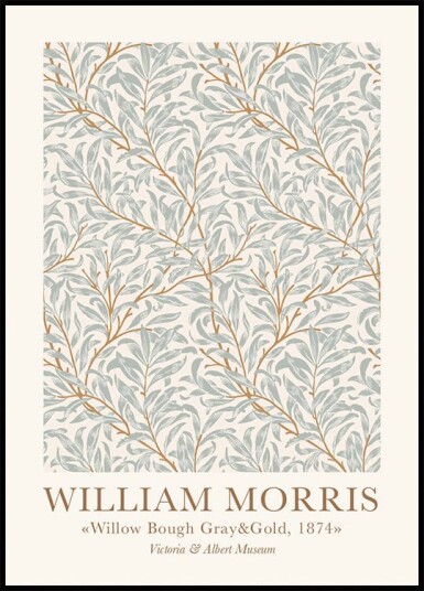 William Morris Willow Bough Gray & Gold Plakat Plakat / 100x150cm