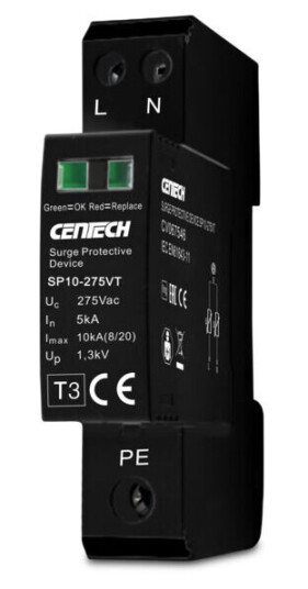 Cenika Overspenningsvern 2Pol type3 275V 1 modul m/signalkontakt  - 1601205