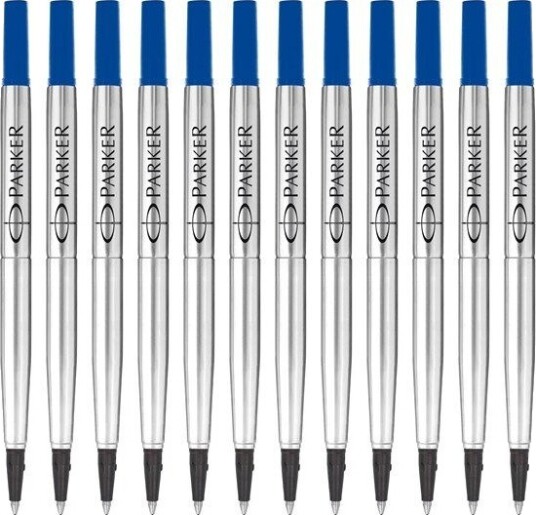 Parker Rollerball Pen Refills  Medium Tip  Blå QUINK Ink  12 Count