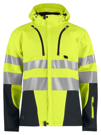ProJob 6419 Softshelljakke En Iso 20471 Kl 3/2 Yellow/Black 3XL