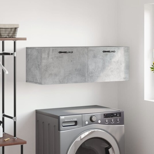 vidaXL Veggskap betonggrå 100x36,5x35 cm konstruert tre vidaXL Veggskap betonggrå 100x36,5x35 cm konstruert tre
