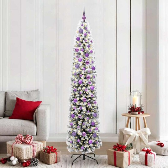  Kunstig juletre med 300 LED grønn 210 cm PVC og stål og plast