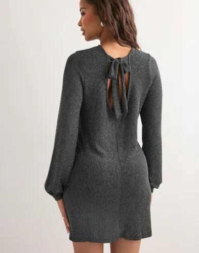 Only   Sølv   Onlcarol L/S Glitter Bow Dress Jrs