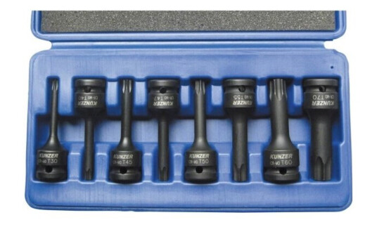 Kunzer Topnøgle-Bit-Sæt 1/2 (12,5 Mm) 8 Dele 7Sst08 Kunzer Topnøgle-Bit-Sæt 1/2 (12,5 Mm) 8 Dele 7Sst08