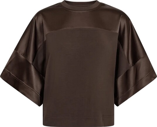 MOS MOSH Mmlela O Ss Satin Sweatshirt Brown XS