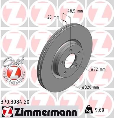 Bremseskive ZIMMERMANN 370.3084.20