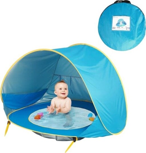 Ukjent merke strandtelt Baby strandtelt Pop Up Bærbar Skygge Basseng UV Beskyttelse Solskjerm