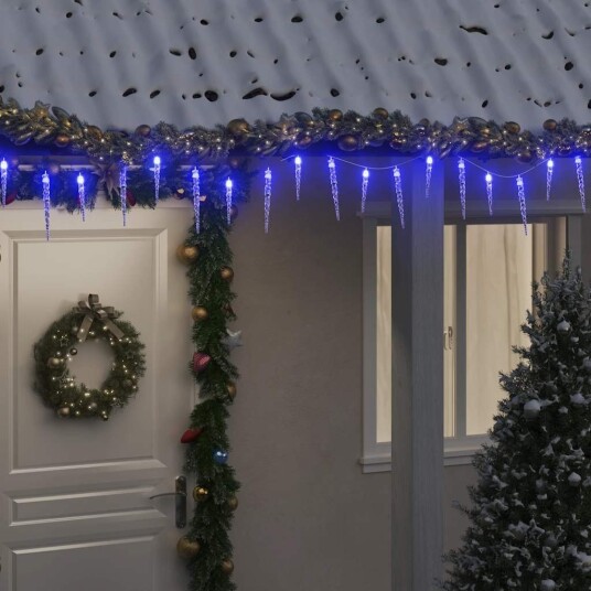 vidaXL Istapplys til jul 200 LEDs blå 20 m akryl PVC