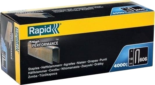 Rapid Stifter Rapid Smal Krone Nr 606 18 Mm Pakke Med 4000 Stk. Rapid Stifter Rapid Smal Krone Nr 606 18 Mm Pakke Med 4000 Stk.