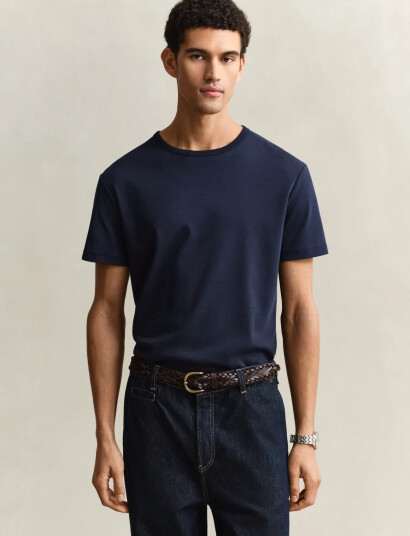 GANT Interlock Ss Tshirt   Navy   S