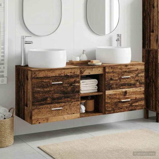 vidaXL Baderomsinnredningssett 3 stk. Gammelt tre 49,5 x 44,5 x 66 cm vidaXL Baderomsinnredningssett 3 stk. Gammelt tre 49,5 x 44,5 x 66 cm