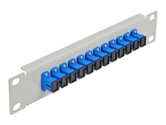 Delock - Koblingspanel - Rackmonterbar - Sc Sm X 12 - Grå Blå - 1U - 10"