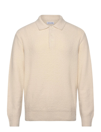 Jack & Jones Jjspence Knit Polo Ls - Cream - M