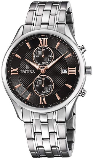 Festina Herreklokke F6854 7 Sort/Stål Ø42 mm