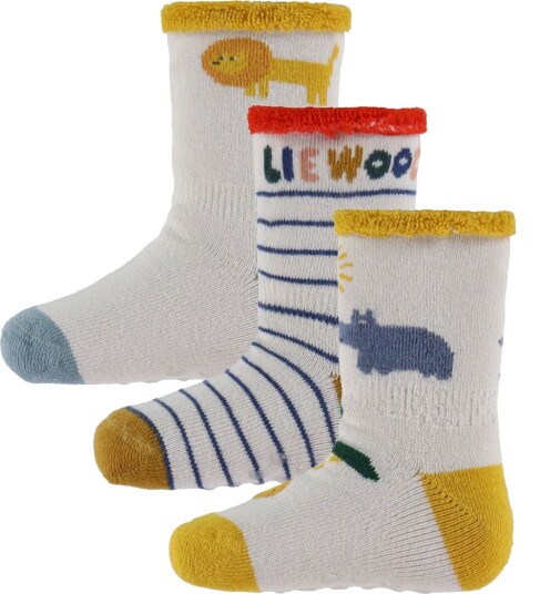 LIEWOOD Eloy Sokker Baby 3 pakning Safari/Sandy mix 25 28