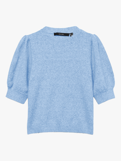 Vero Moda Doffy 2/4 O-Neck Pullover Blå XL