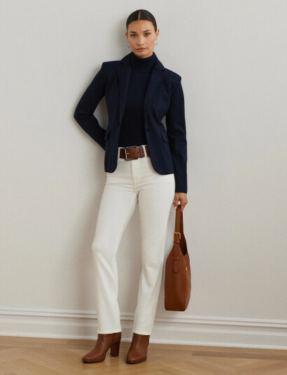 Lauren Ralph Lauren Cotton Blend Sweater Blazer Navy XL Lauren Ralph Lauren Cotton Blend Sweater Blazer Navy XL