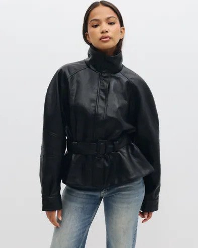 Neo Noir Svart Jaclyn Faux Leather Jacket
