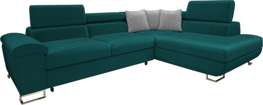 Reginia Sofa med Sjeselong 3 seter Turkis/Lys grå Reginia Sofa med Sjeselong 3 seter Turkis/Lys grå