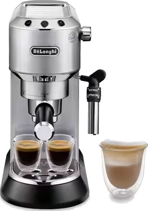 DeLonghi Dedica Style Manuell Espressomaskin med Melkeskummer 15 Bar EC685.M Sølv