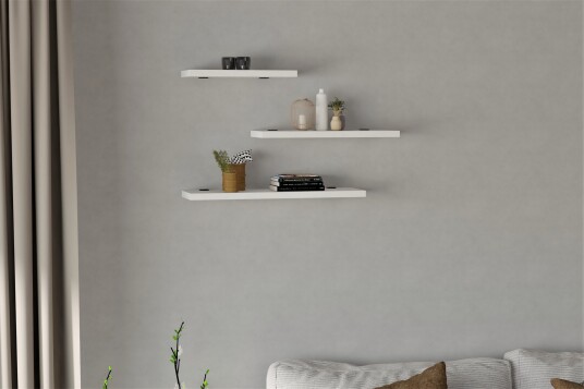 Vegghylle Jakor 2x30 cm 3 pk Hvit Vegghylle Jakor 2x30 cm 3 pk Hvit