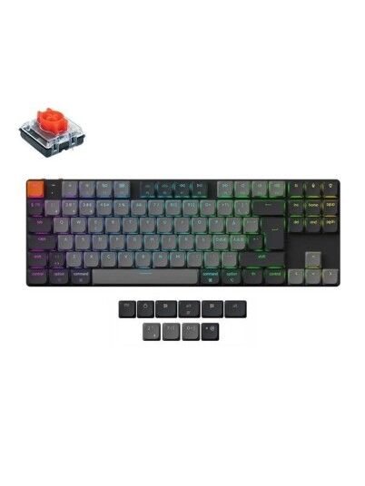 Keychron K1 v6 RGB QMK Lavprofil Gamingtastatur Trådløs Nordisk Svart