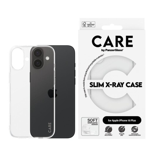 PanzerGlass X-Ray Soft Basic Transparent Mobildeksel til iPhone 16 Plus PanzerGlass X-Ray Soft Basic Transparent Mobildeksel til iPhone 16 Plus